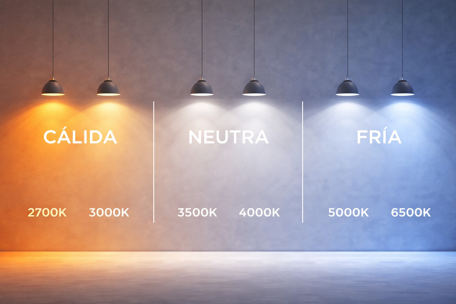 temperatura de luz en iluminaci&oacute;n